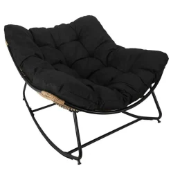 Fauteuil A Bascule Coussin noir