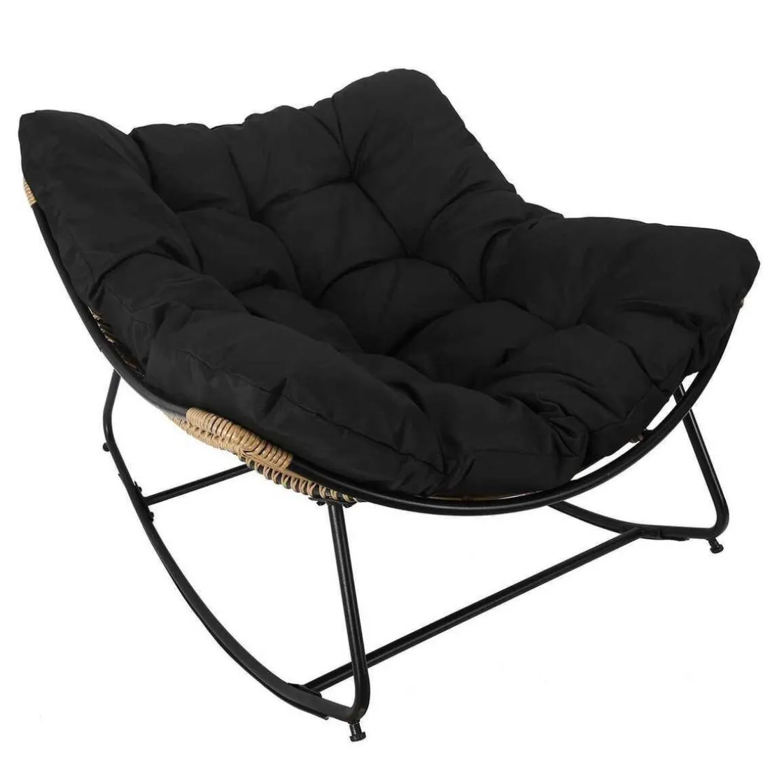 Fauteuil A Bascule Coussin noir