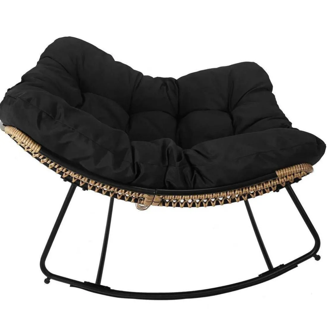 Fauteuil A Bascule Coussin noir