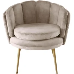 Fauteuil arrondi Velours Taupe COKILL