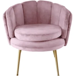 Fauteuil arrondi Velours Rose COKILL