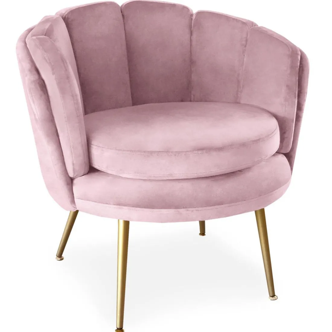 Fauteuil arrondi Velours Rose COKILL