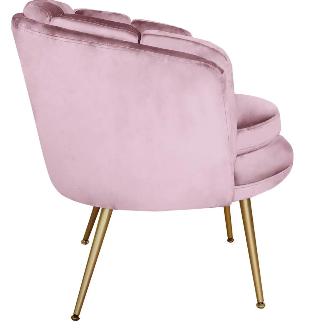 Fauteuil arrondi Velours Rose COKILL