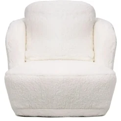 Fauteuil cosy Furdol Tissu Effet peau de mouton Crème