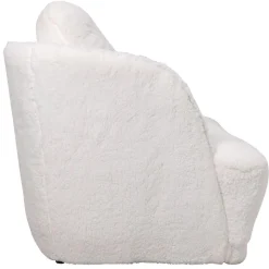 Fauteuil cosy Furdol Tissu Effet peau de mouton Crème