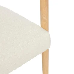 Fauteuil de table Adria bois bouclette blanche