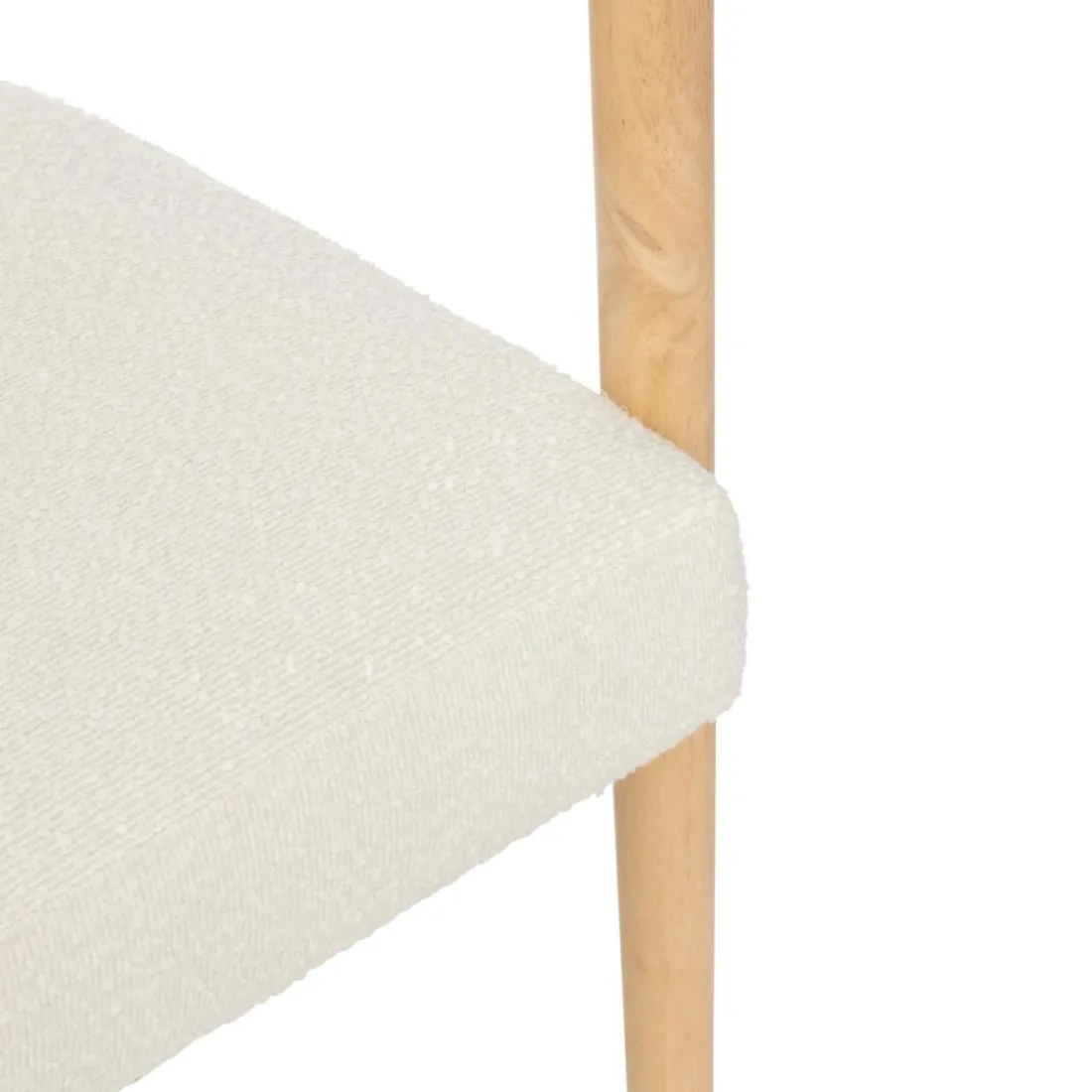 Fauteuil de table Adria bois bouclette blanche