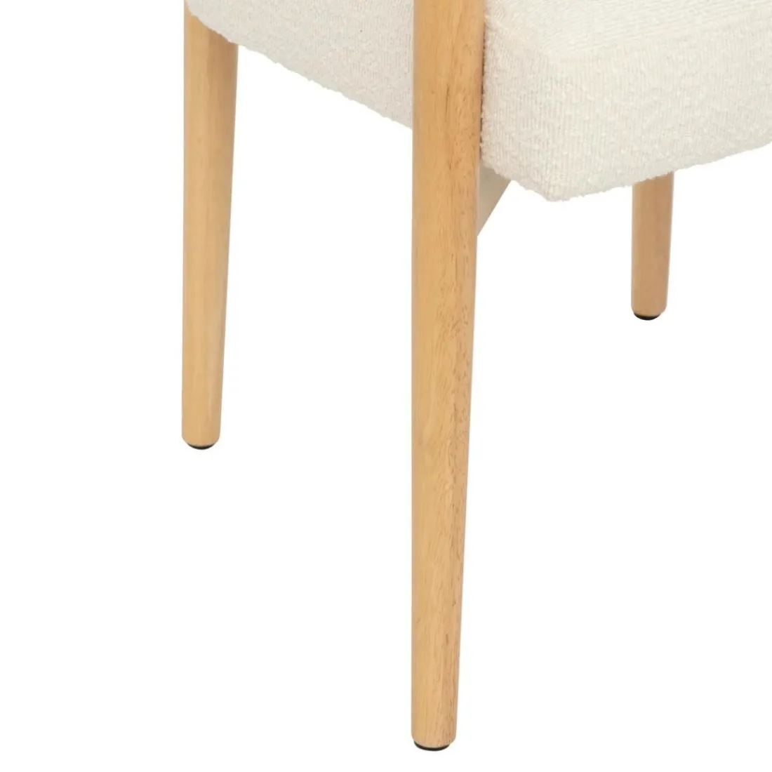 Fauteuil de table Adria bois bouclette blanche