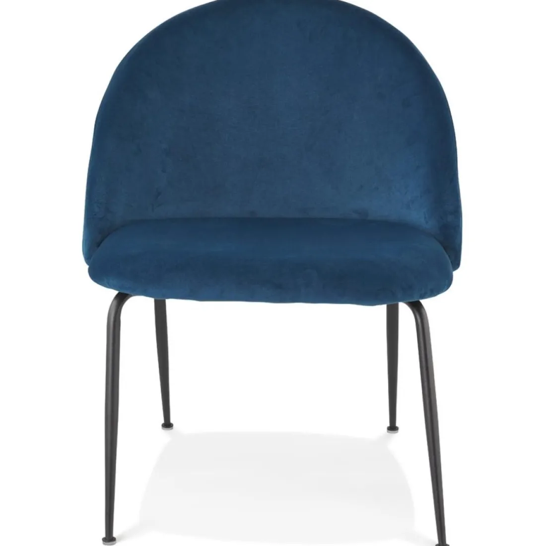 Fauteuil lounge 'MERMAID' en velours bleu et pieds en métal noir