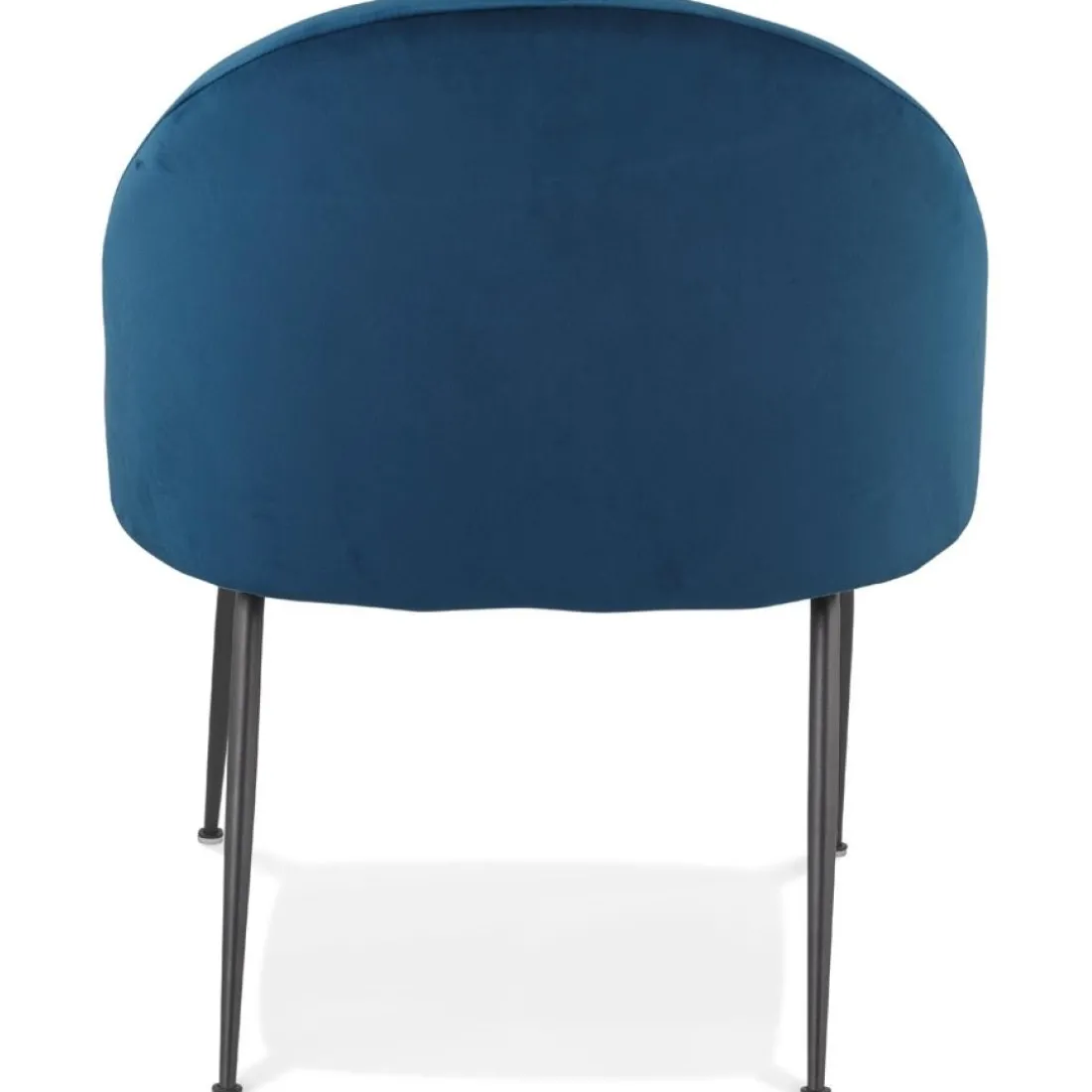 Fauteuil lounge 'MERMAID' en velours bleu et pieds en métal noir
