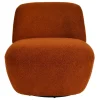 Fauteuil pivotant en bouclette épaisse terracotta Lana