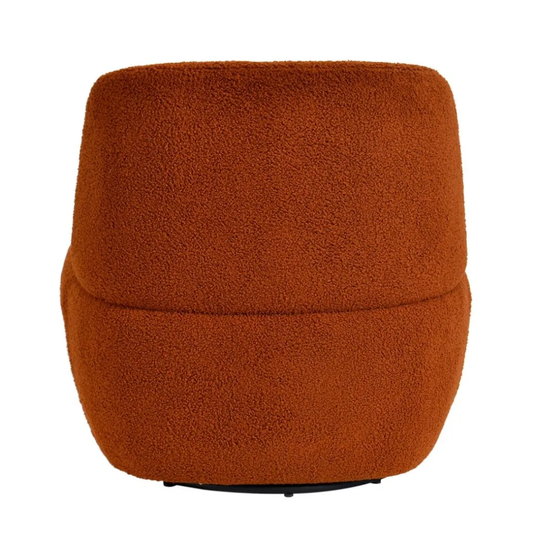 Fauteuil pivotant en bouclette épaisse terracotta Lana