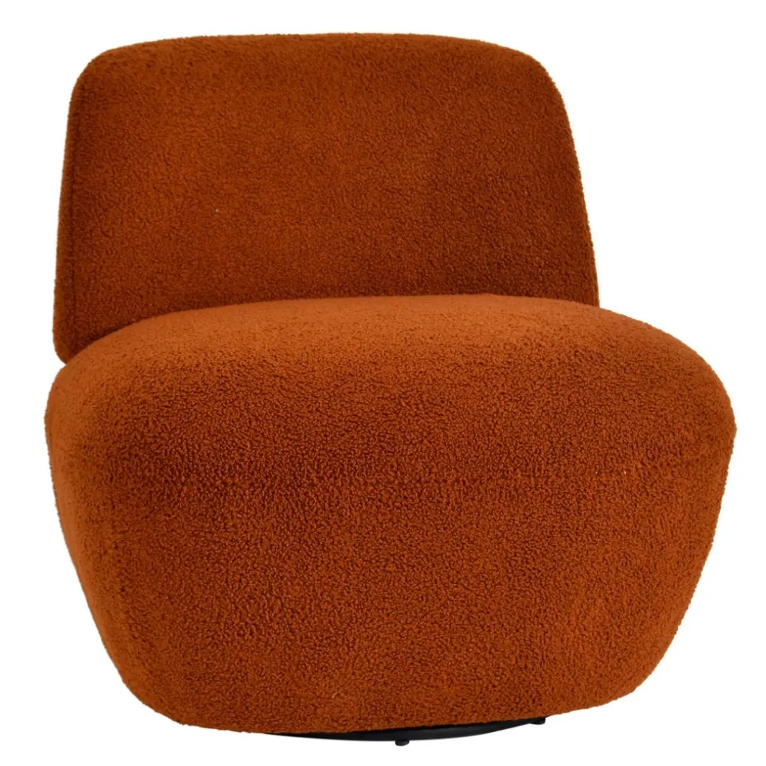 Fauteuil pivotant en bouclette épaisse terracotta Lana