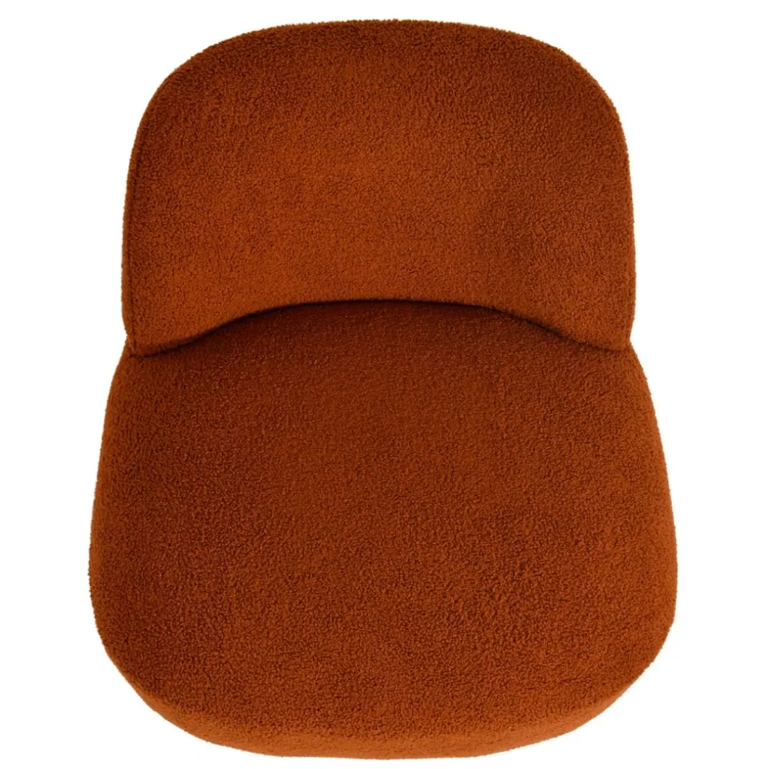 Fauteuil pivotant en bouclette épaisse terracotta Lana