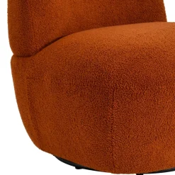 Fauteuil pivotant en bouclette épaisse terracotta Lana