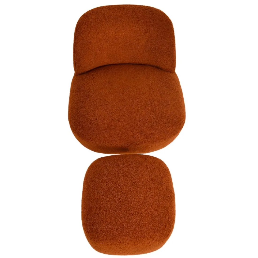 Fauteuil pivotant en bouclette épaisse terracotta Lana