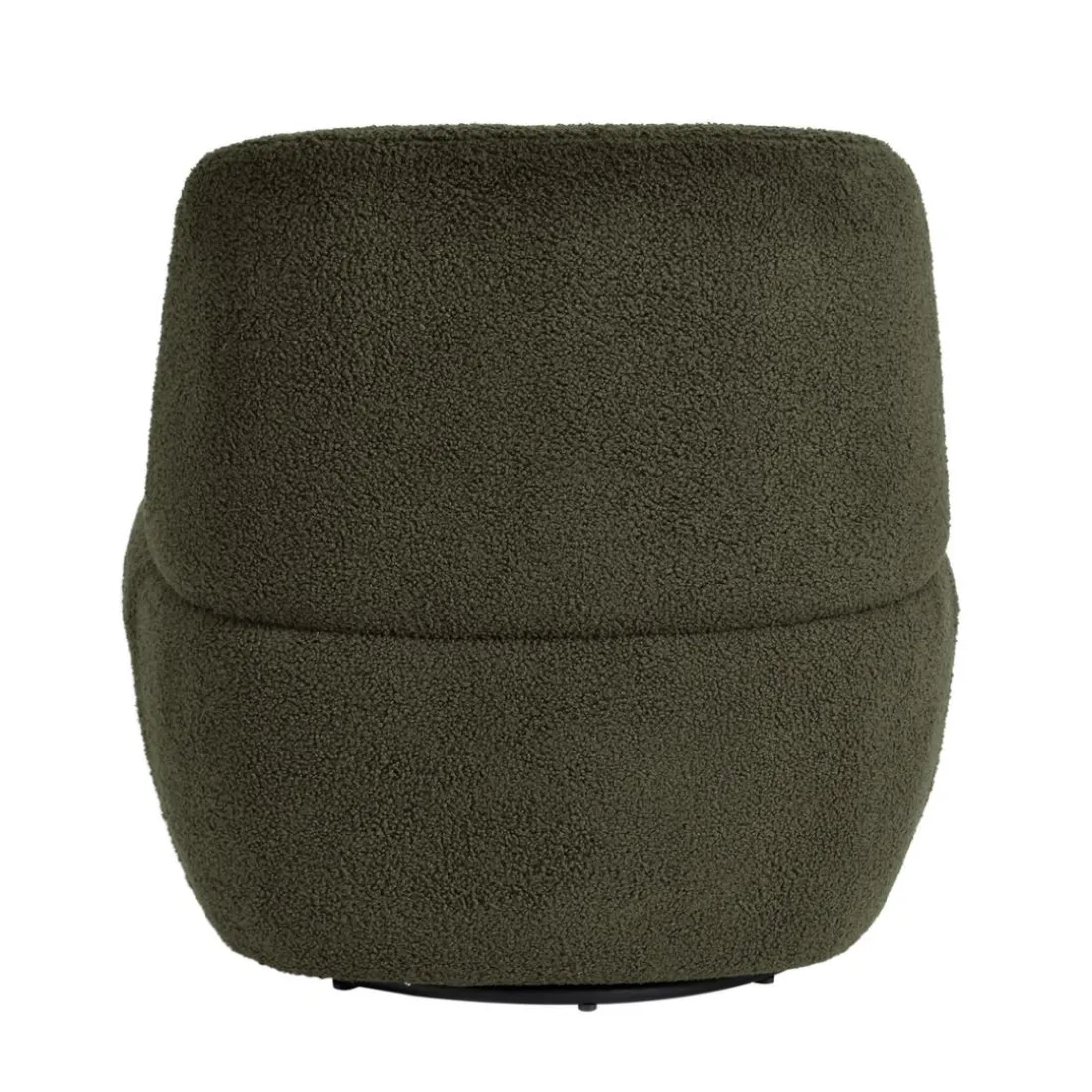 Fauteuil pivotant en bouclette épaisse vert Lana