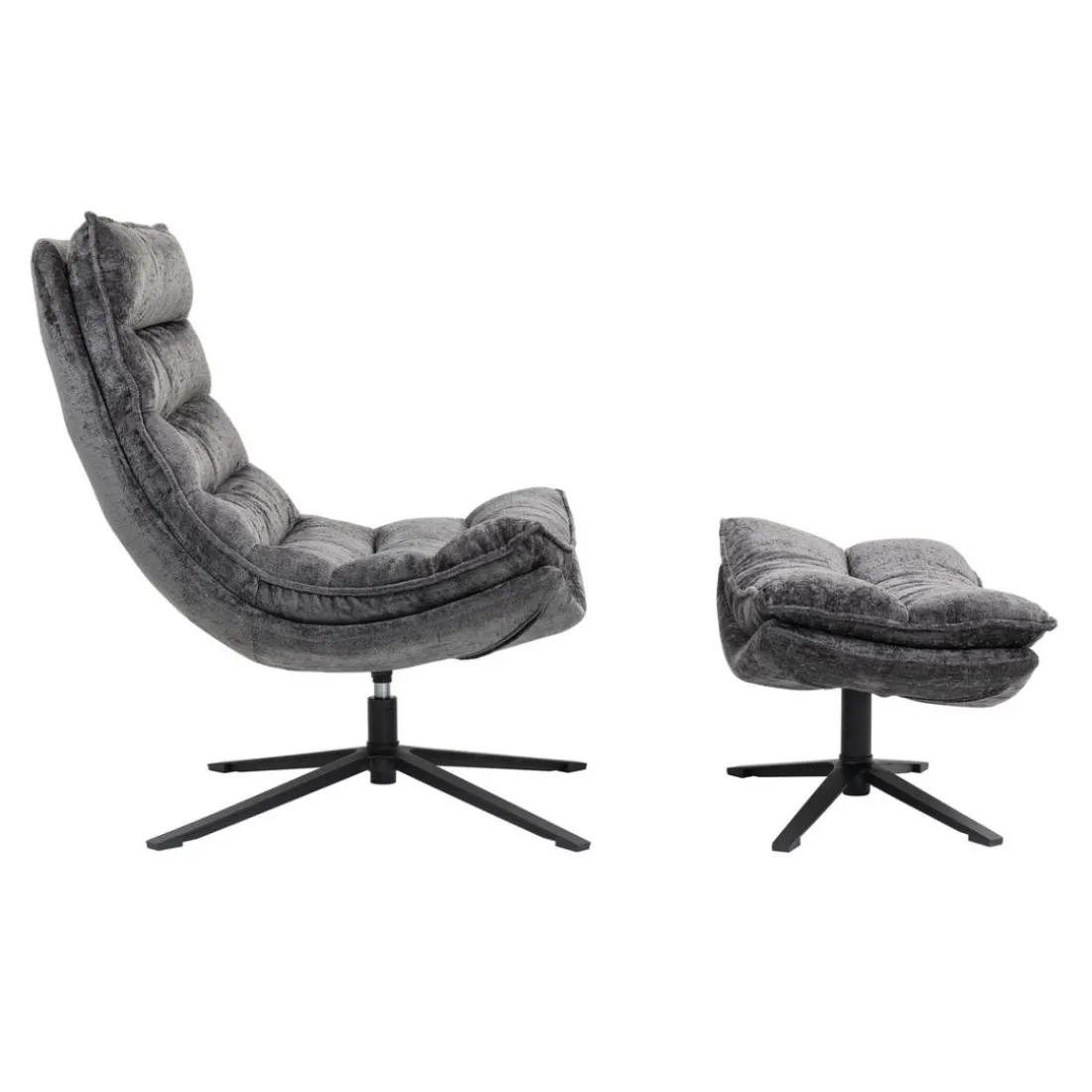 Fauteuil pivotant gris foncé Brava