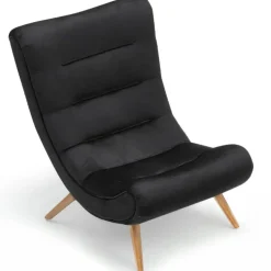 Fauteuil scandinave Romilly Velours Noir