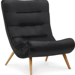 Fauteuil scandinave Romilly Velours Noir