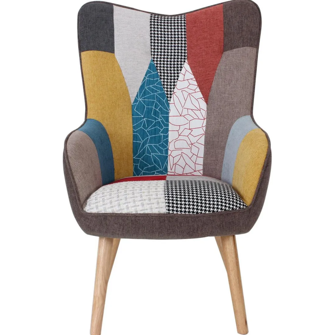 Fauteuil scandinave Tissu Patchwork SYRLA