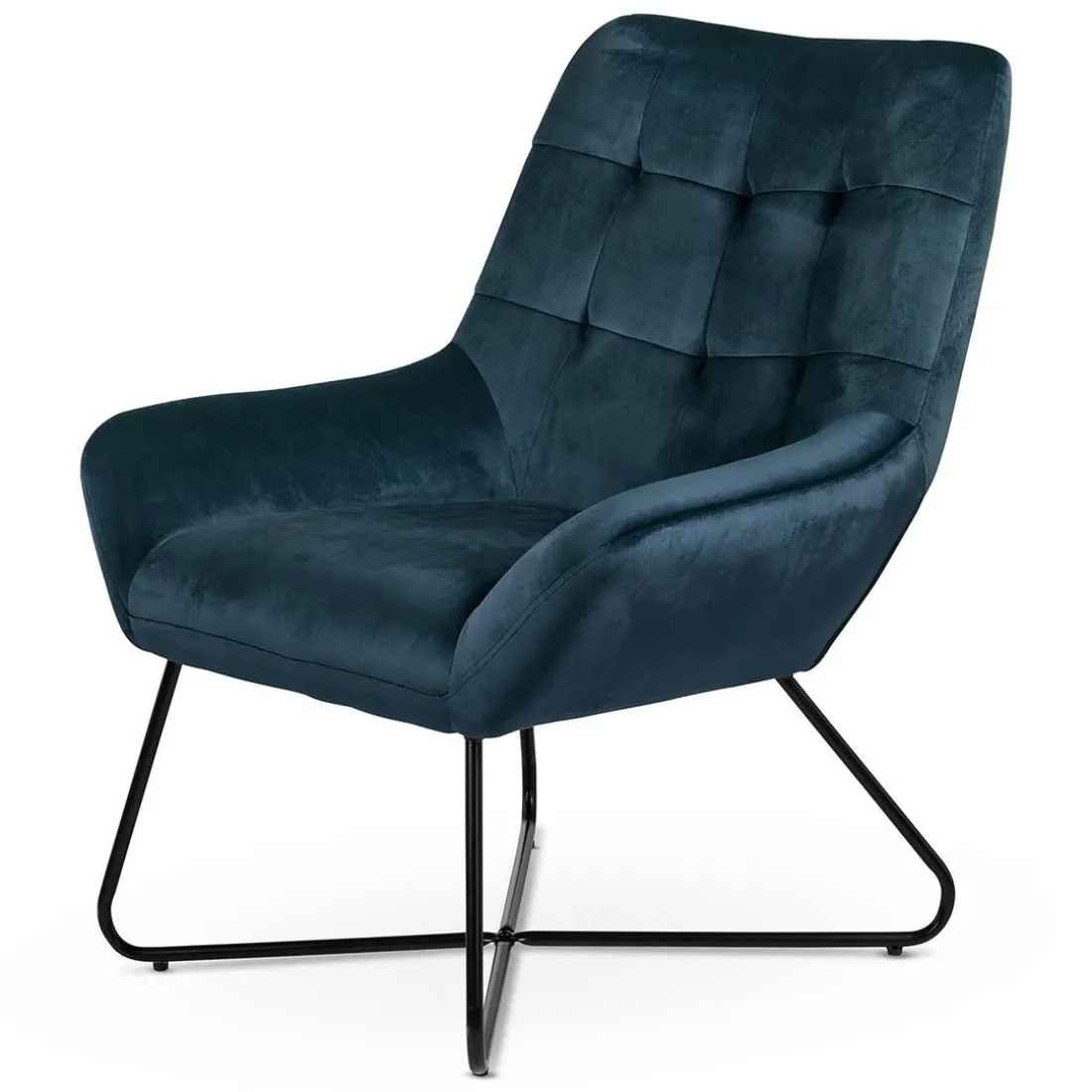 Fauteuil velours gris bleu