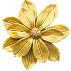 Fleur déco en céramique VALSE jaune