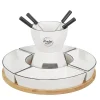 Fondue Coffret Support Bambou Coupelle