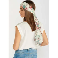 Foulard à motif tropical TRAVEL blanc Nina