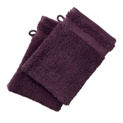 Gant de toilette en Coton Eponge bouclette 500G ATLANTIQUE Violet aubergine