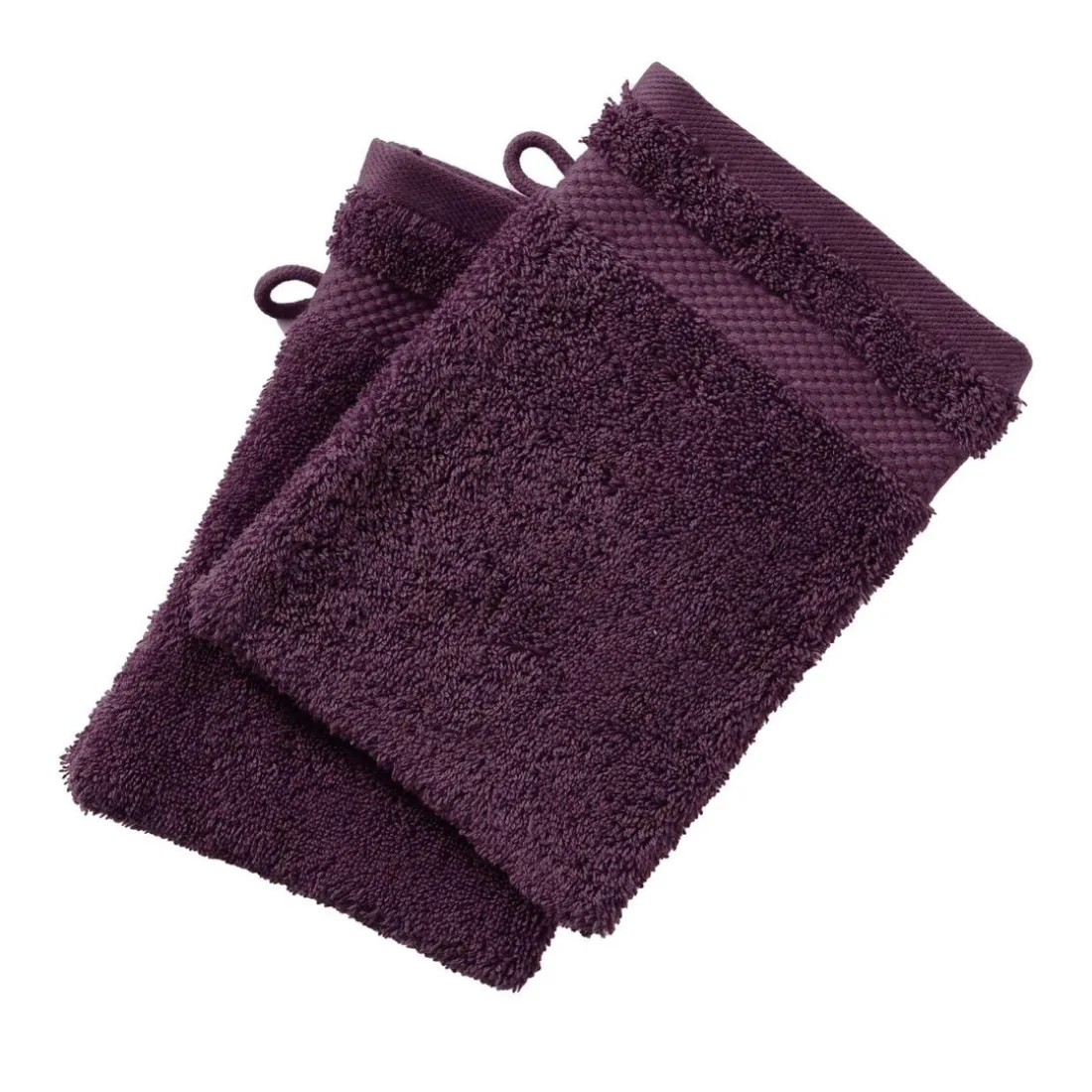 Gant de toilette en Coton Eponge bouclette 500G ATLANTIQUE Violet aubergine