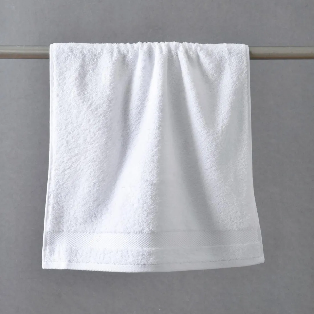 Gant de toilette en Coton Eponge bouclette 500G ATLANTIQUE Blanc