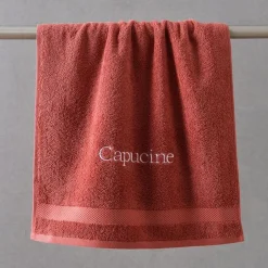 Gants de toilette en Coton éponge bouclette ATLANTIQUE Rouge grenade
