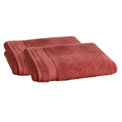 Gants de toilette en Coton éponge bouclette ATLANTIQUE Rouge grenade