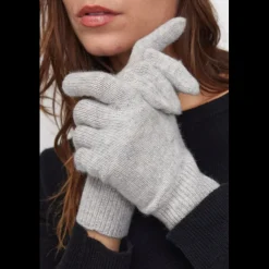 Gants unisexe en cachemire gris perle
