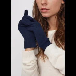 Gants unisexe en cachemire bleu marine