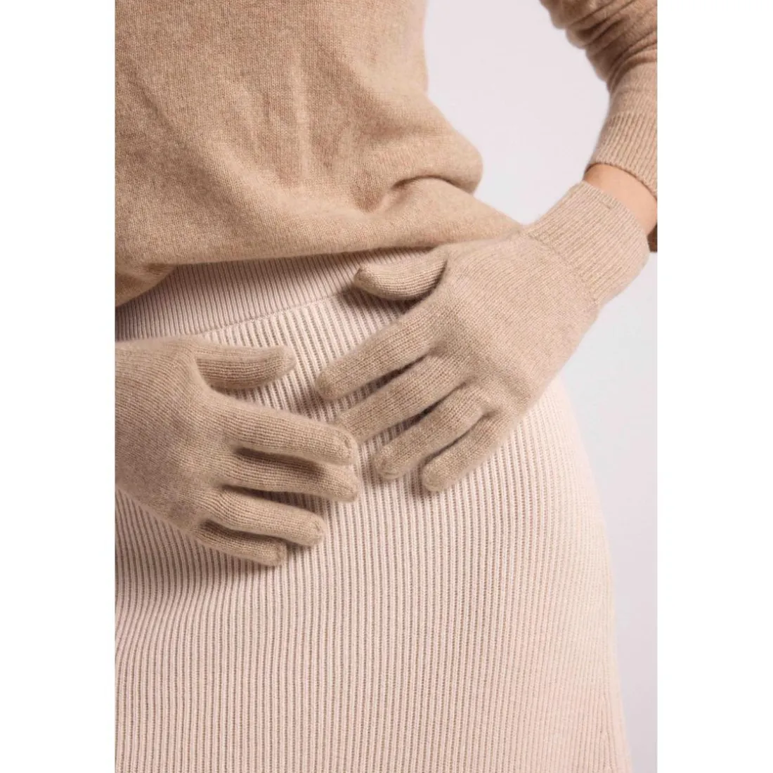 Gants unisexe MH-006 en cachemire new beige creme