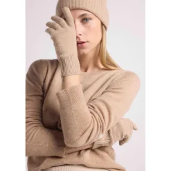 Gants unisexe MH-006 en cachemire new beige creme