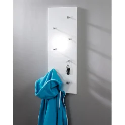 Garderobe murale blanche 7 crochets en acier