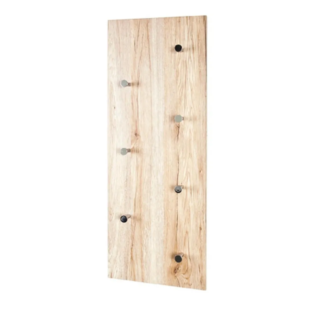 Garderobe murale décor chène 7 crochets acier chromé