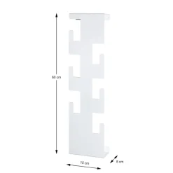 Garderobe murale en métal laqué blanc avec 6 crochets