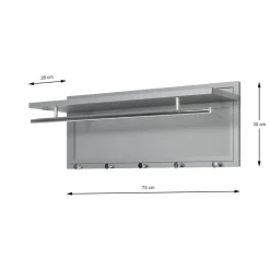 Garderobe murale en tube d'acier peint par poudrage en gris