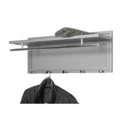 Garderobe murale en tube d'acier peint par poudrage en gris