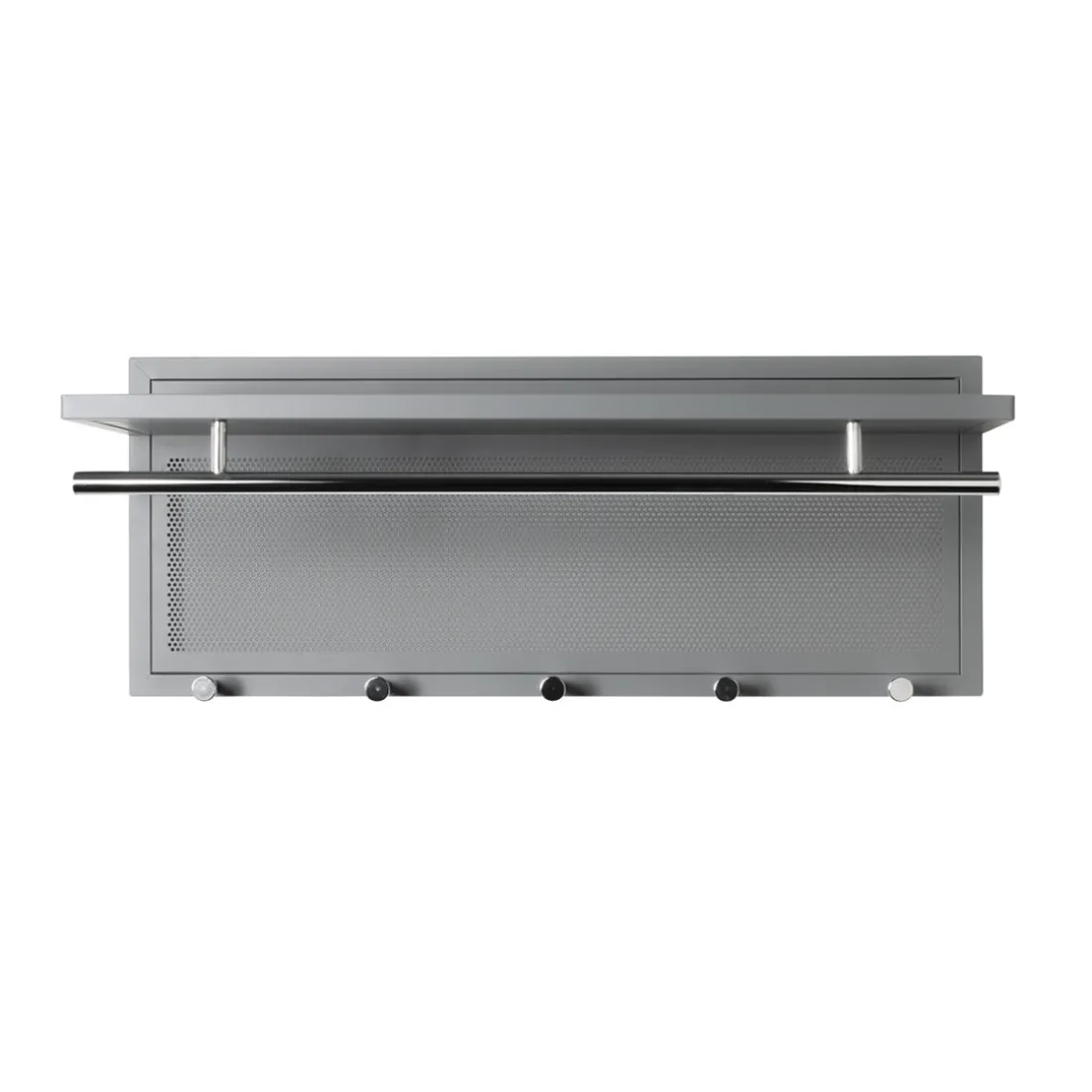 Garderobe murale en tube d'acier peint par poudrage en gris