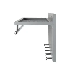 Garderobe murale en tube d'acier peint par poudrage en gris