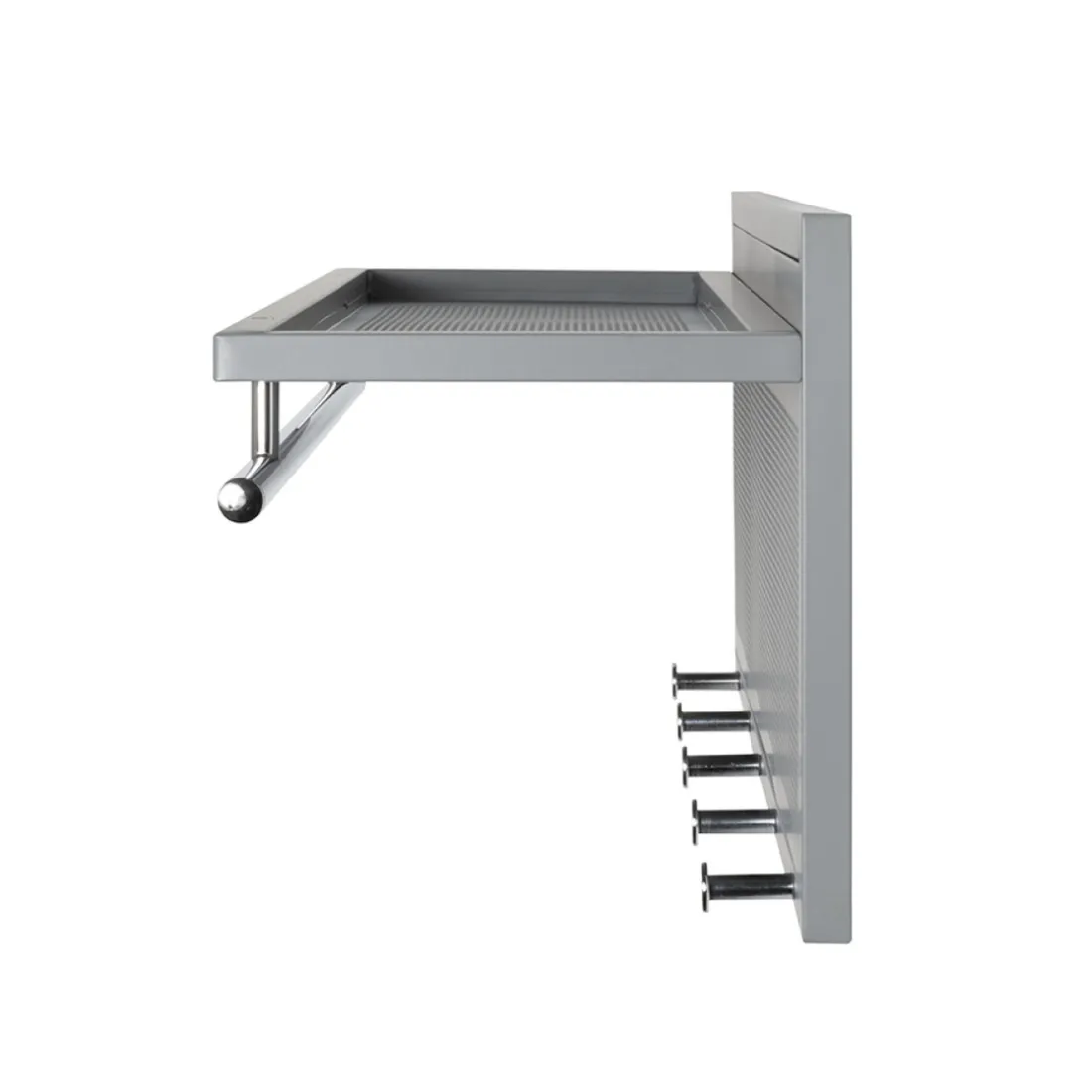 Garderobe murale en tube d'acier peint par poudrage en gris