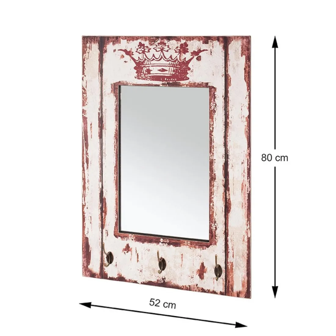 Garderobe murale miroir Royal 3 crochets