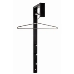 Garderobe murale noir laqué tringle chromé