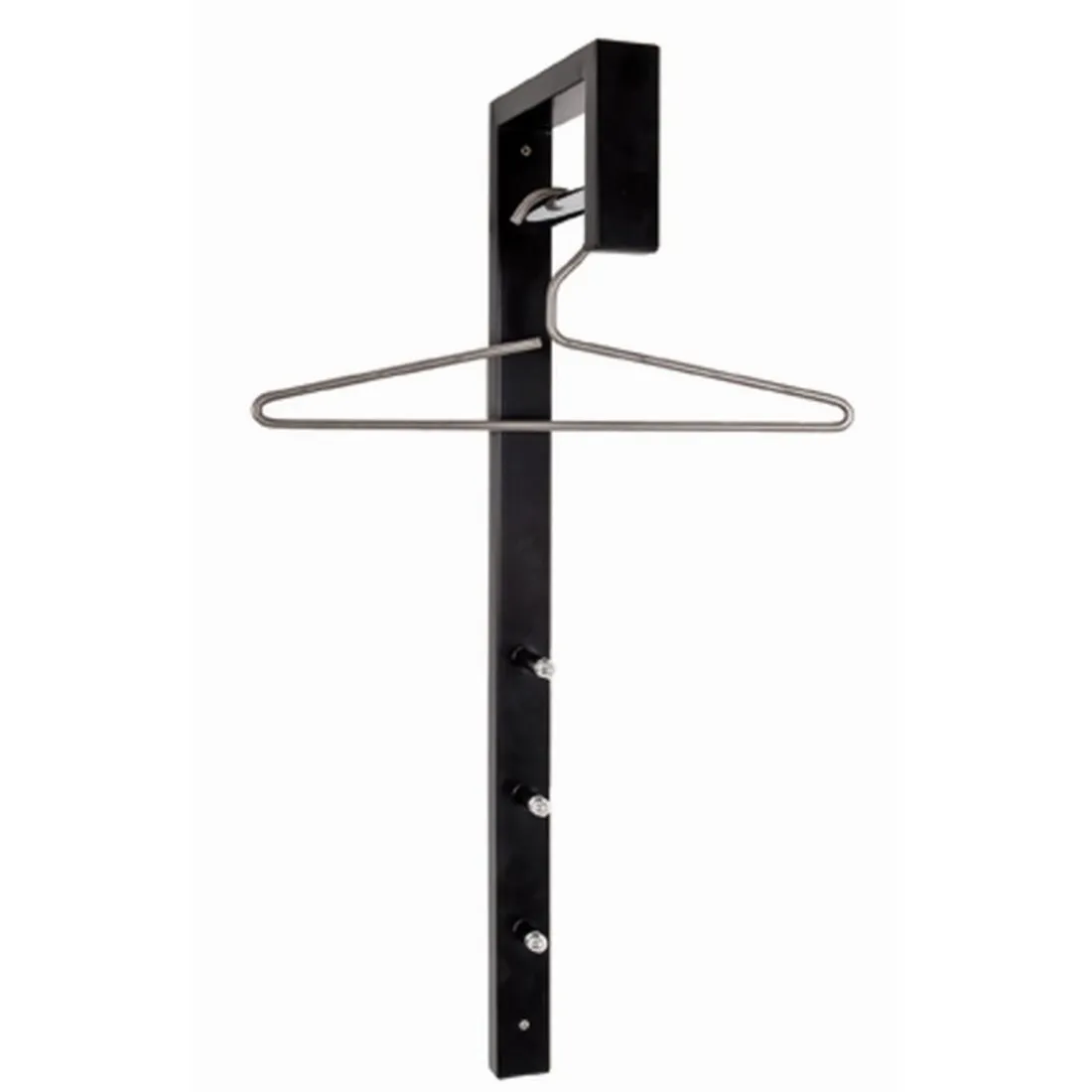 Garderobe murale noir laqué tringle chromé