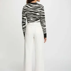 Gilet / Cardigan femme noir et blanc en viscose